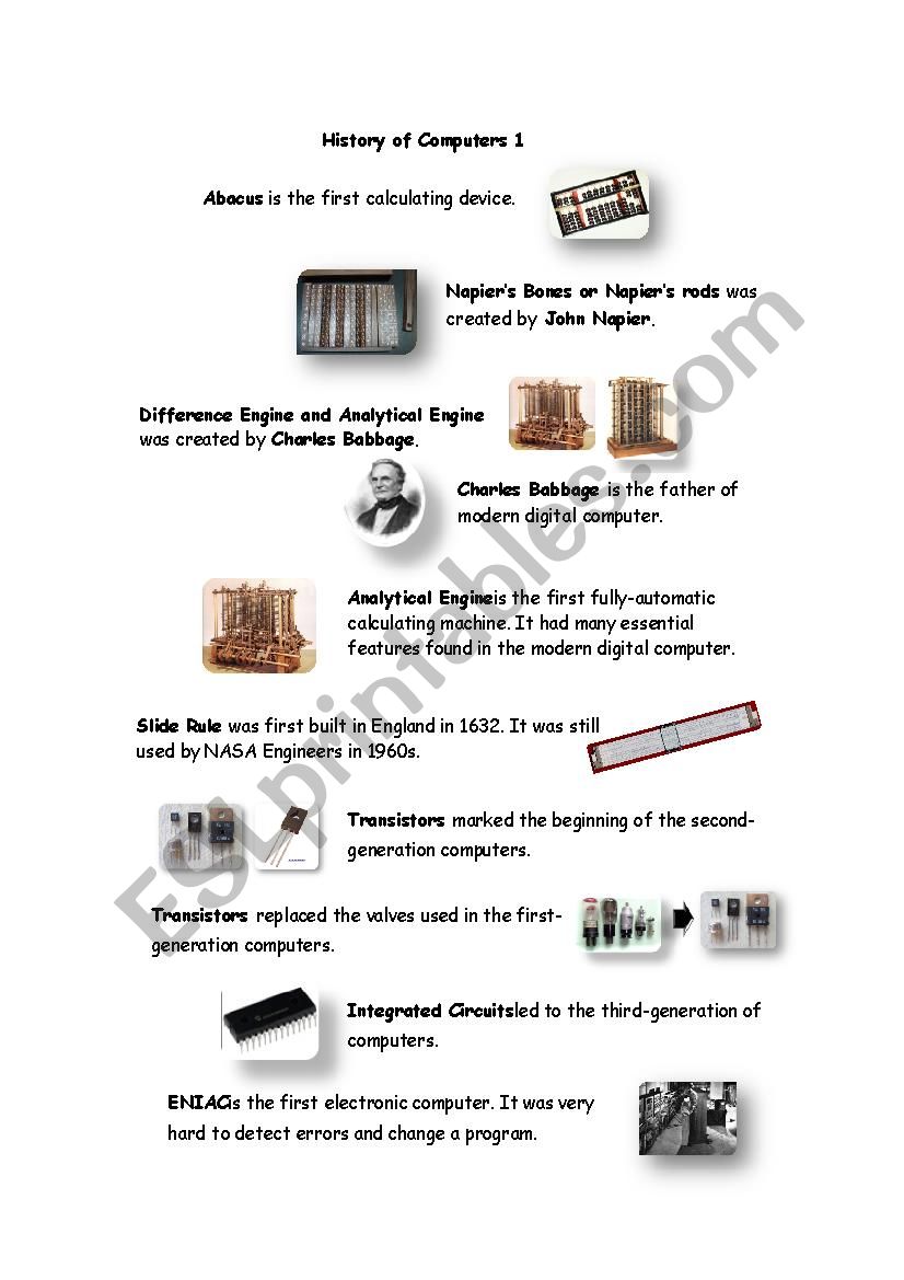 History of Computer 1 worksheet