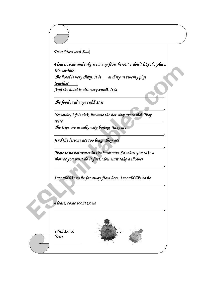 As As comparison worksheet