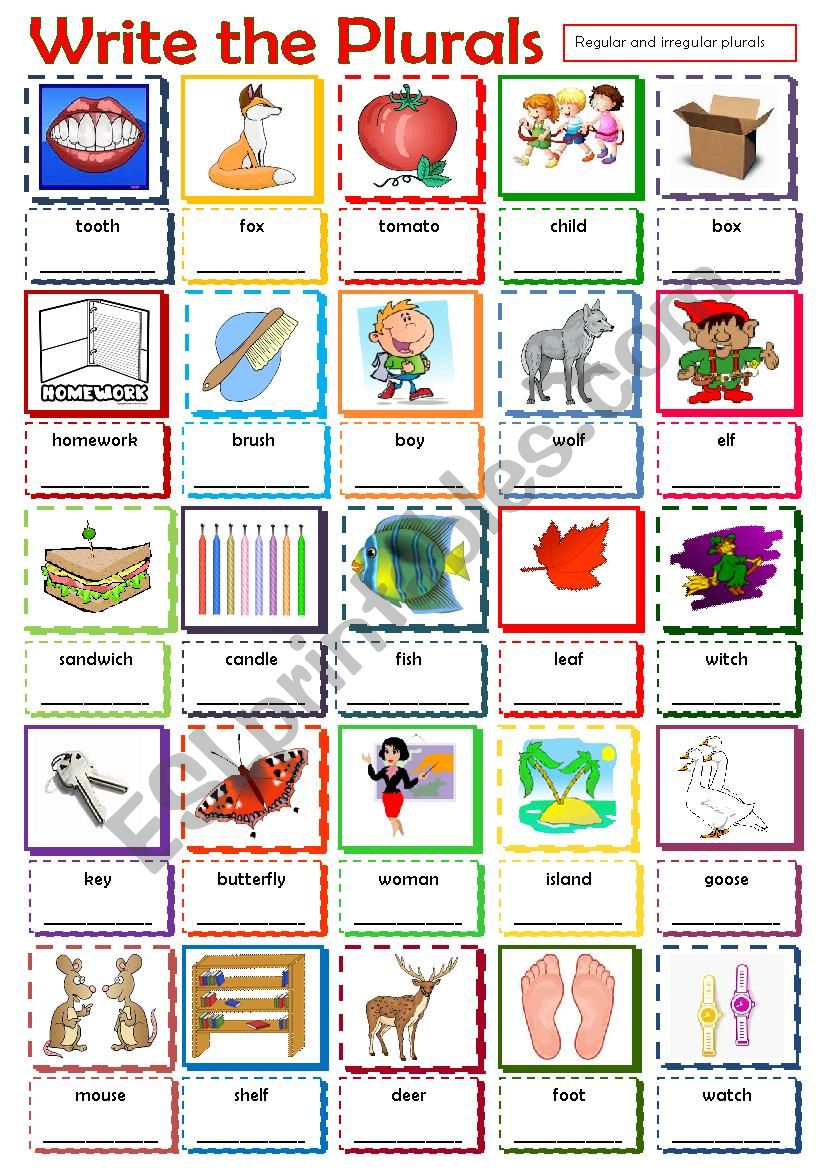 write-the-plurals-esl-worksheet-by-kr-mel