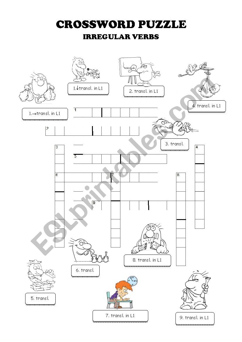 Irregular verbs crossword puzzle 1/5