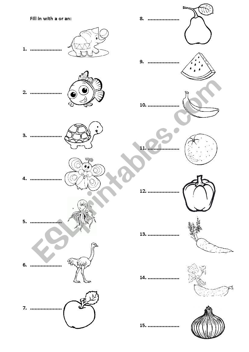 articles worksheet