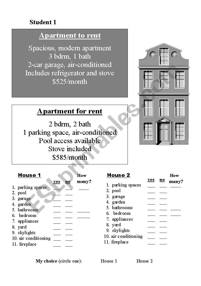 Housin Ads Jigsaw worksheet