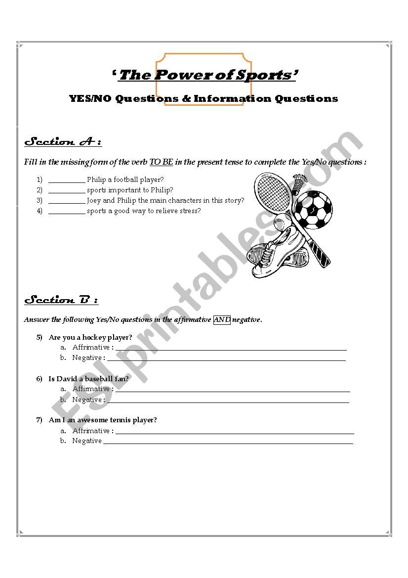The Power of Sports worksheet