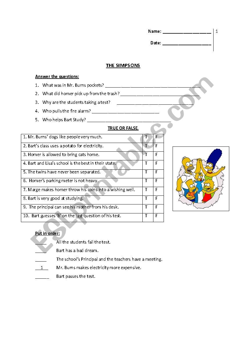 SImpsons a test before trying 