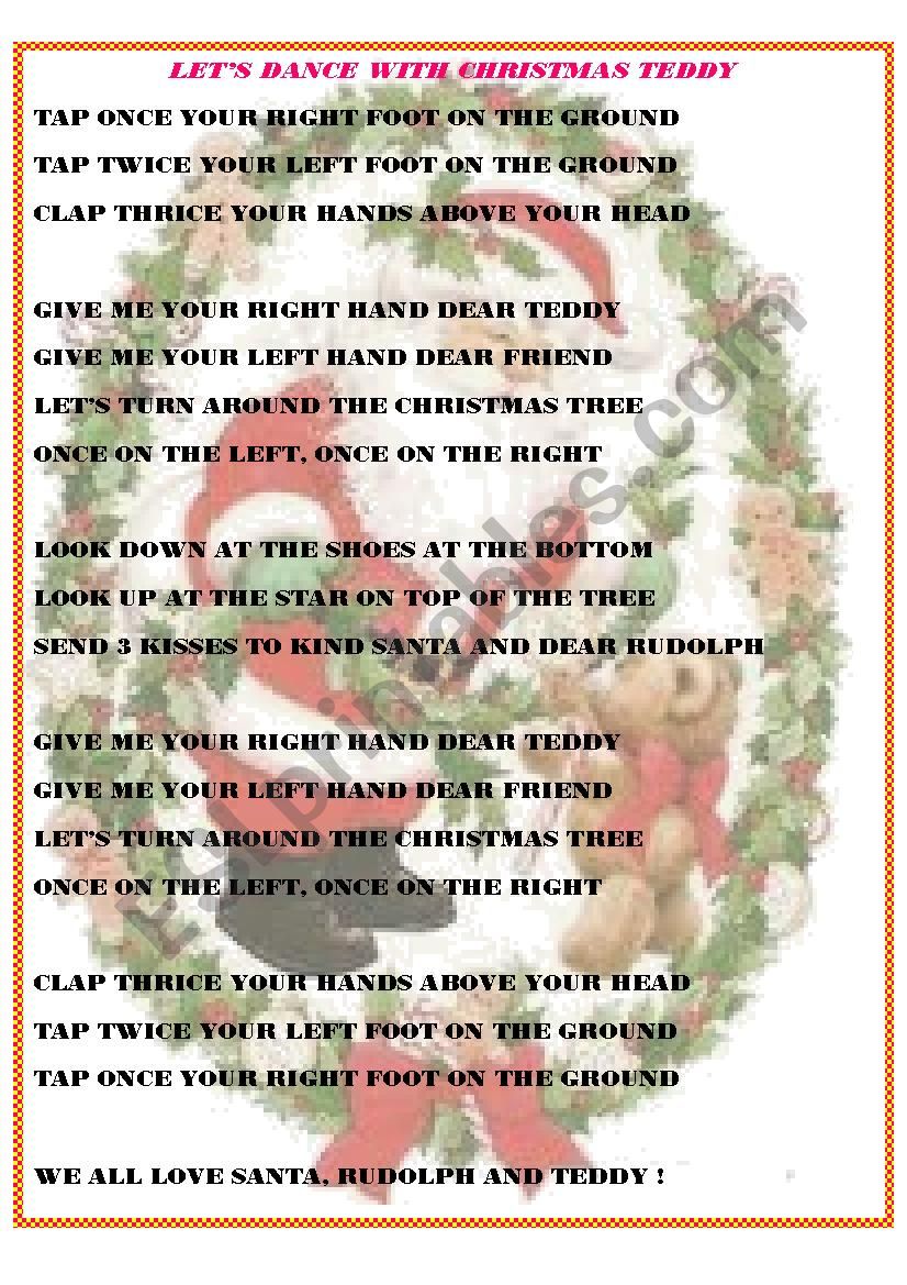 Lets dance with Christmas Teddy - an easy poem