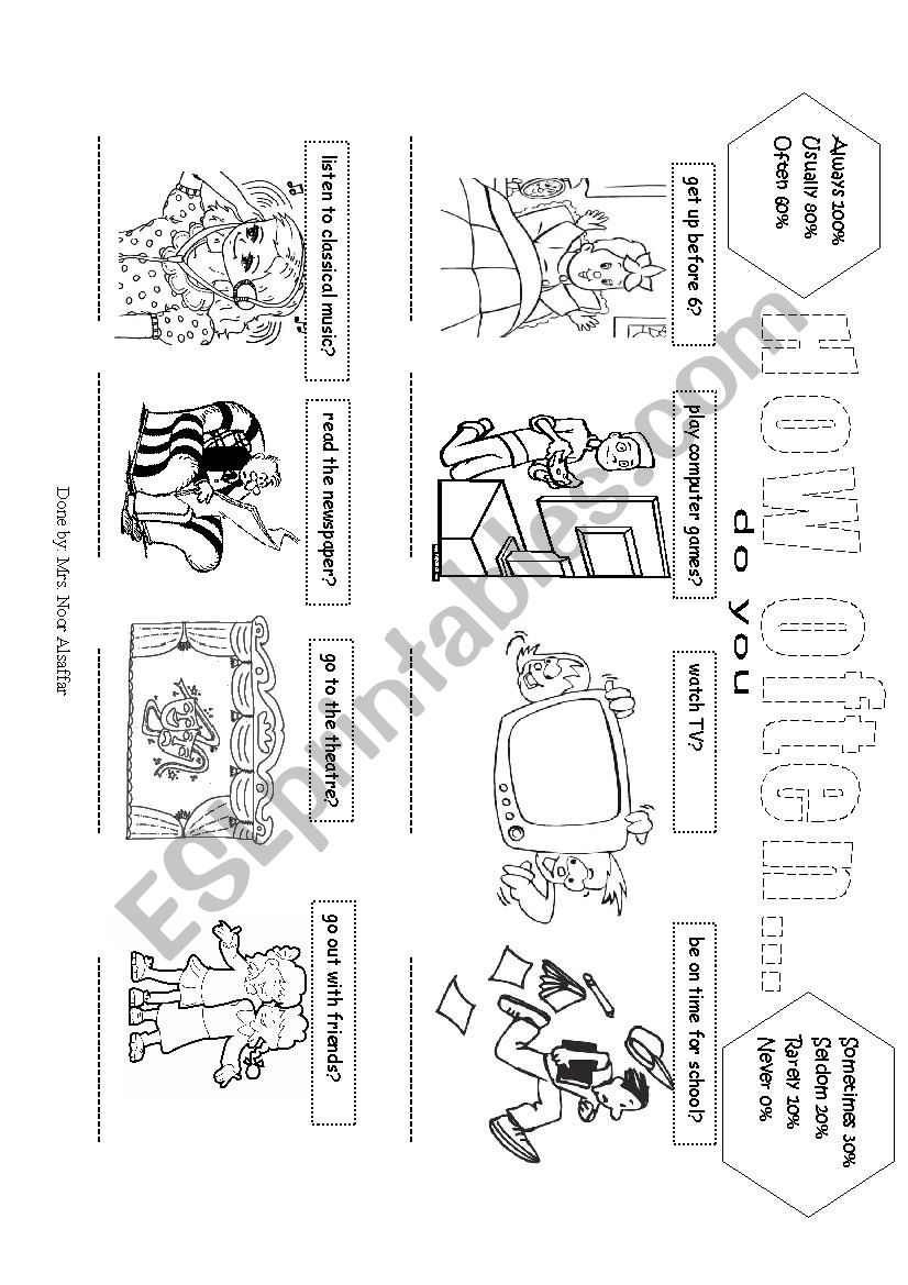 Adverbs of frequency worksheet