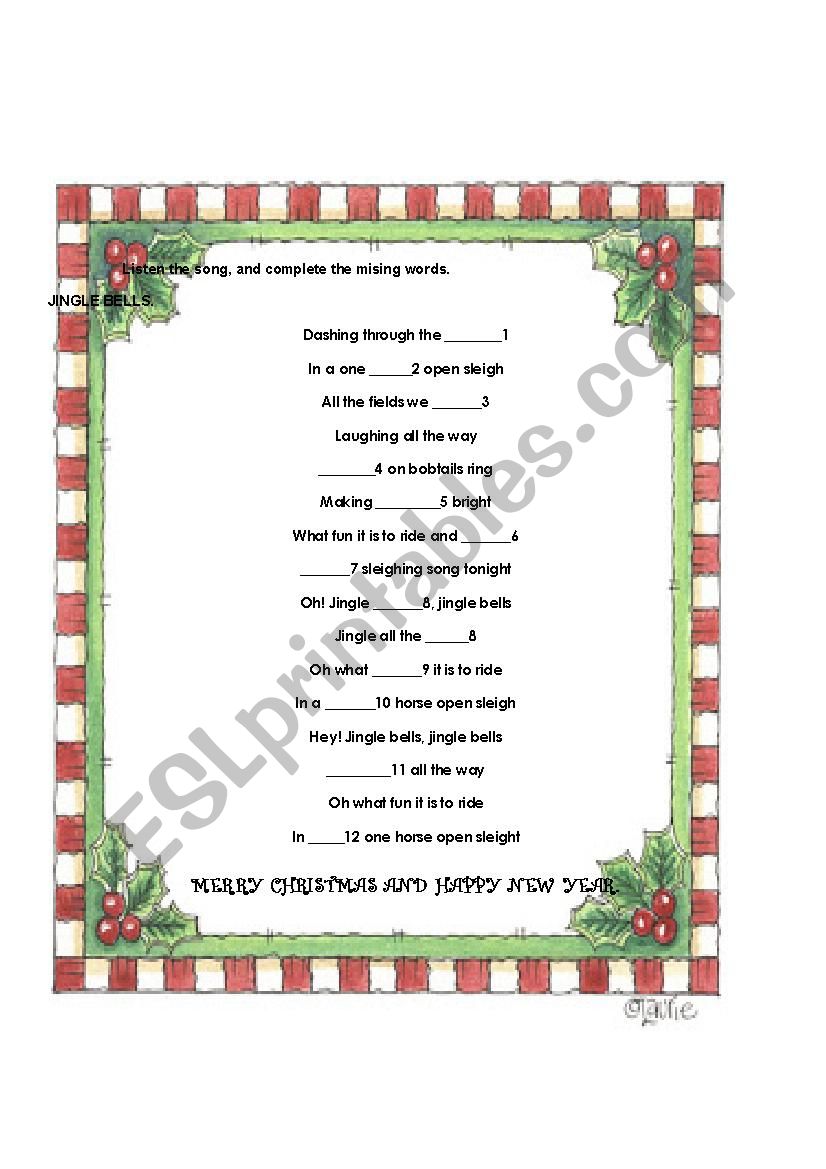 Jingle bells worksheet