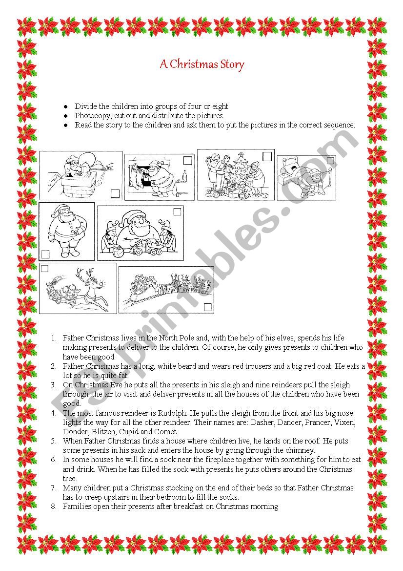 a christmas story worksheet