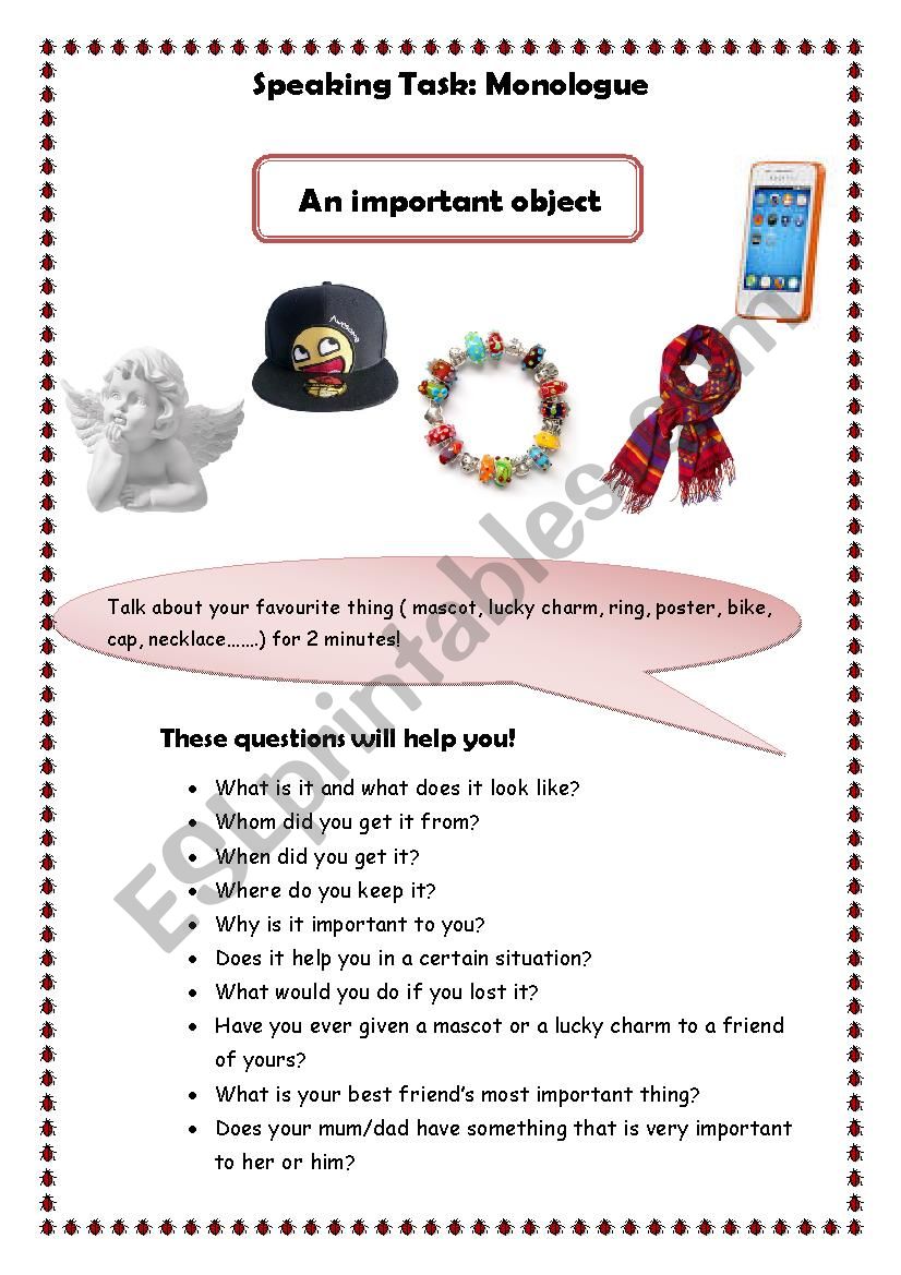 An important object worksheet