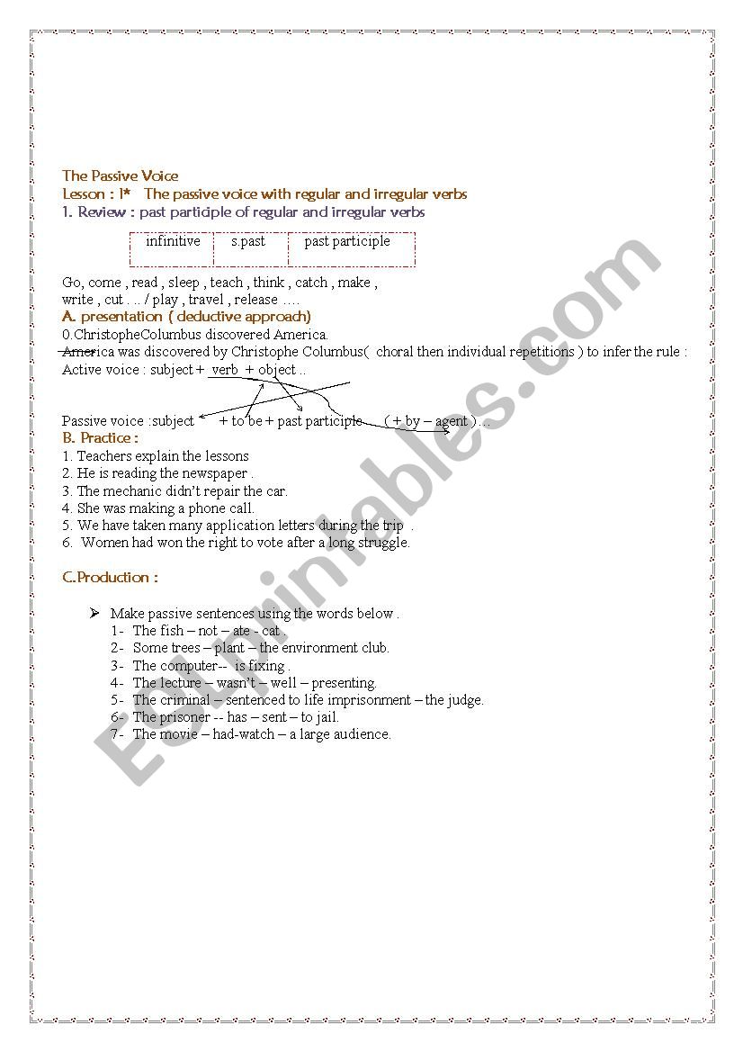 The Passive Voice  worksheet