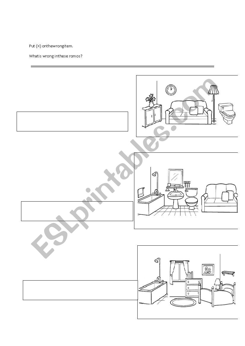 in the house worksheet