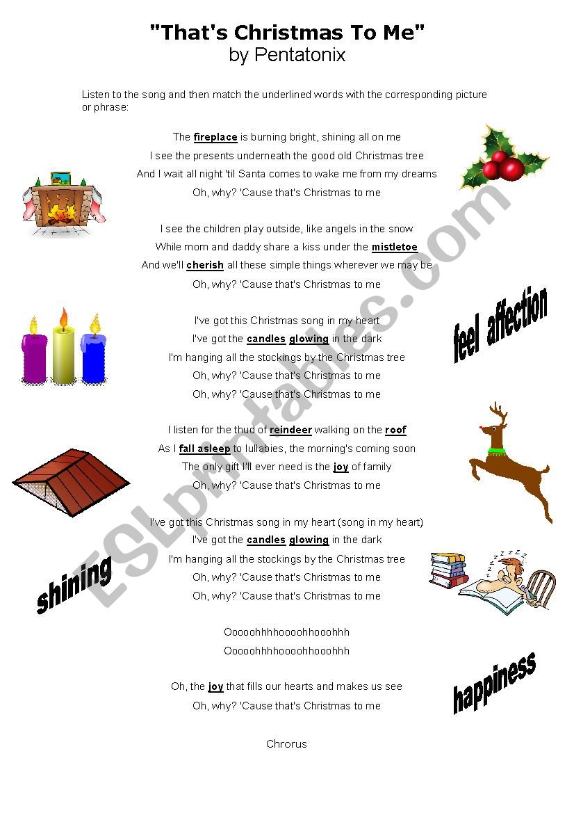 A Christmas Pentatonix Song worksheet