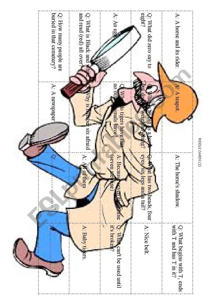 riddles 2 worksheet