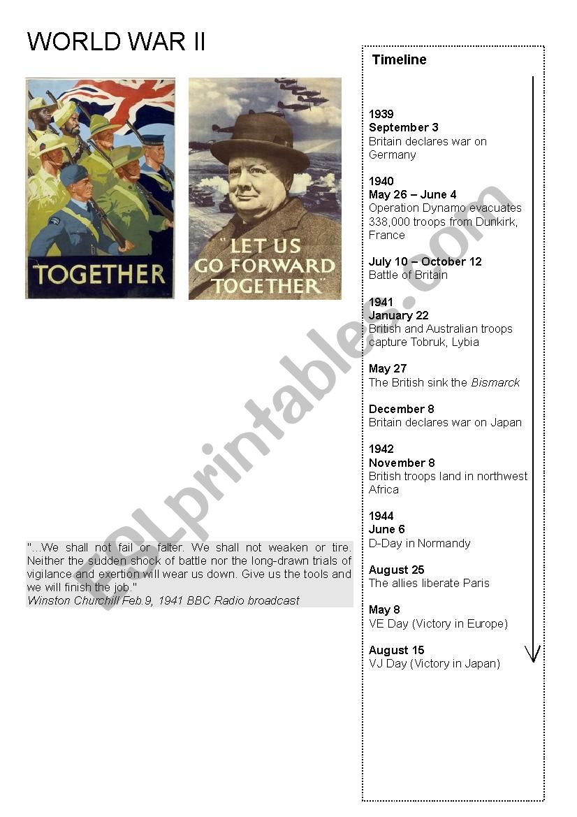 World War II introduction worksheet