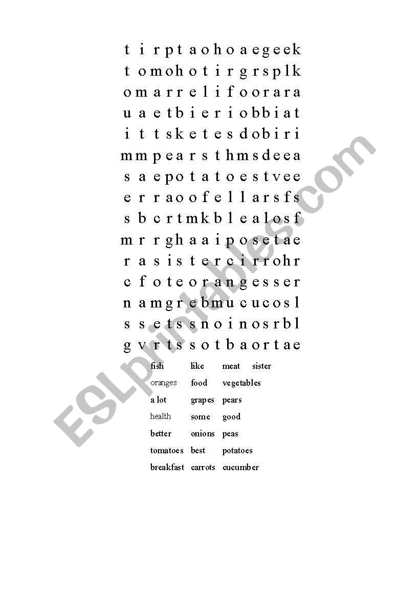 Simple Vocab Wordsearch worksheet