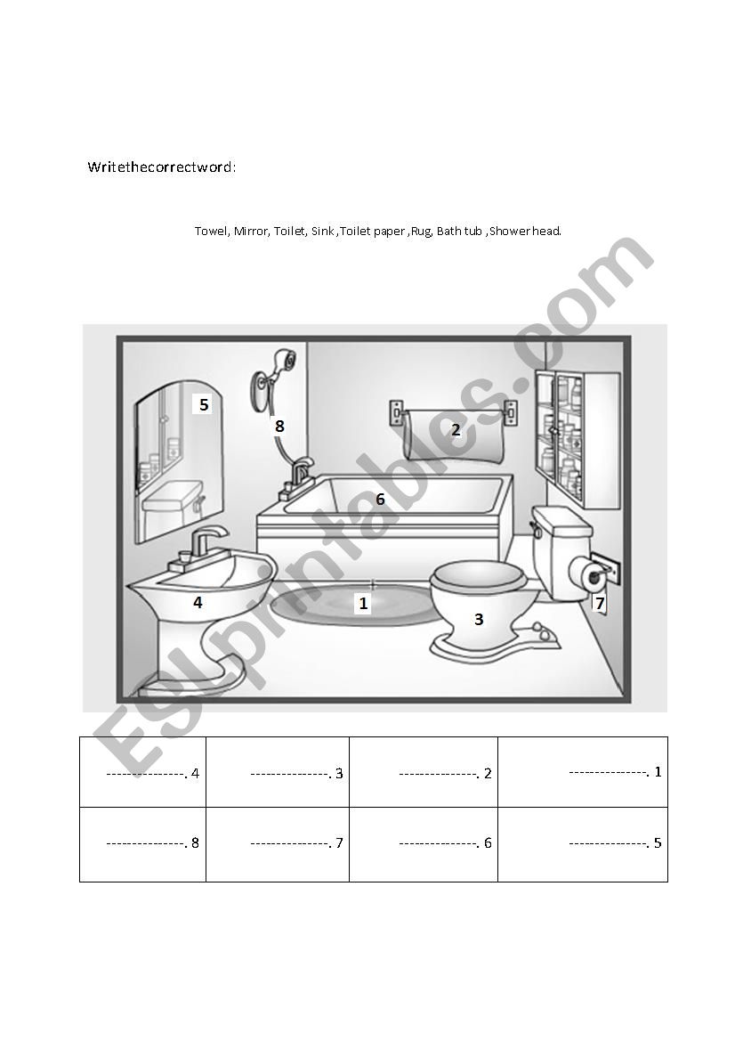 in the house worksheet