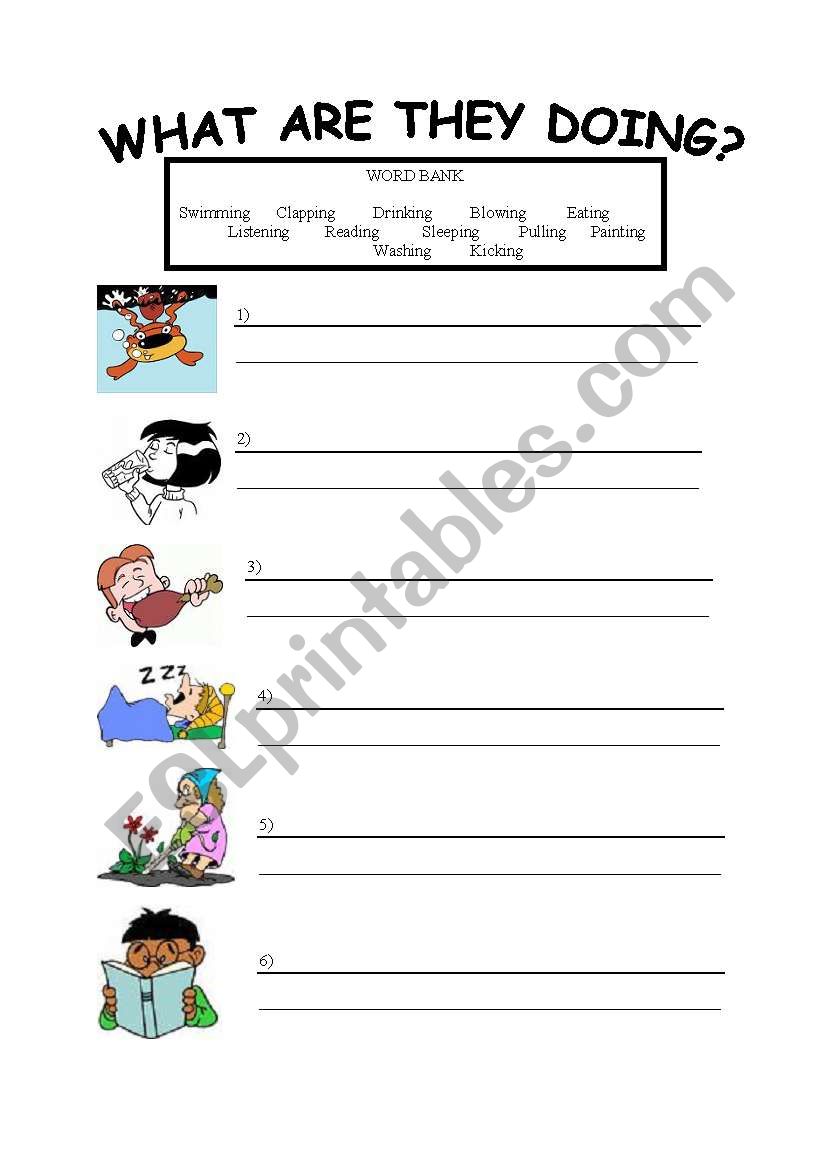 What are they Doing? worksheet