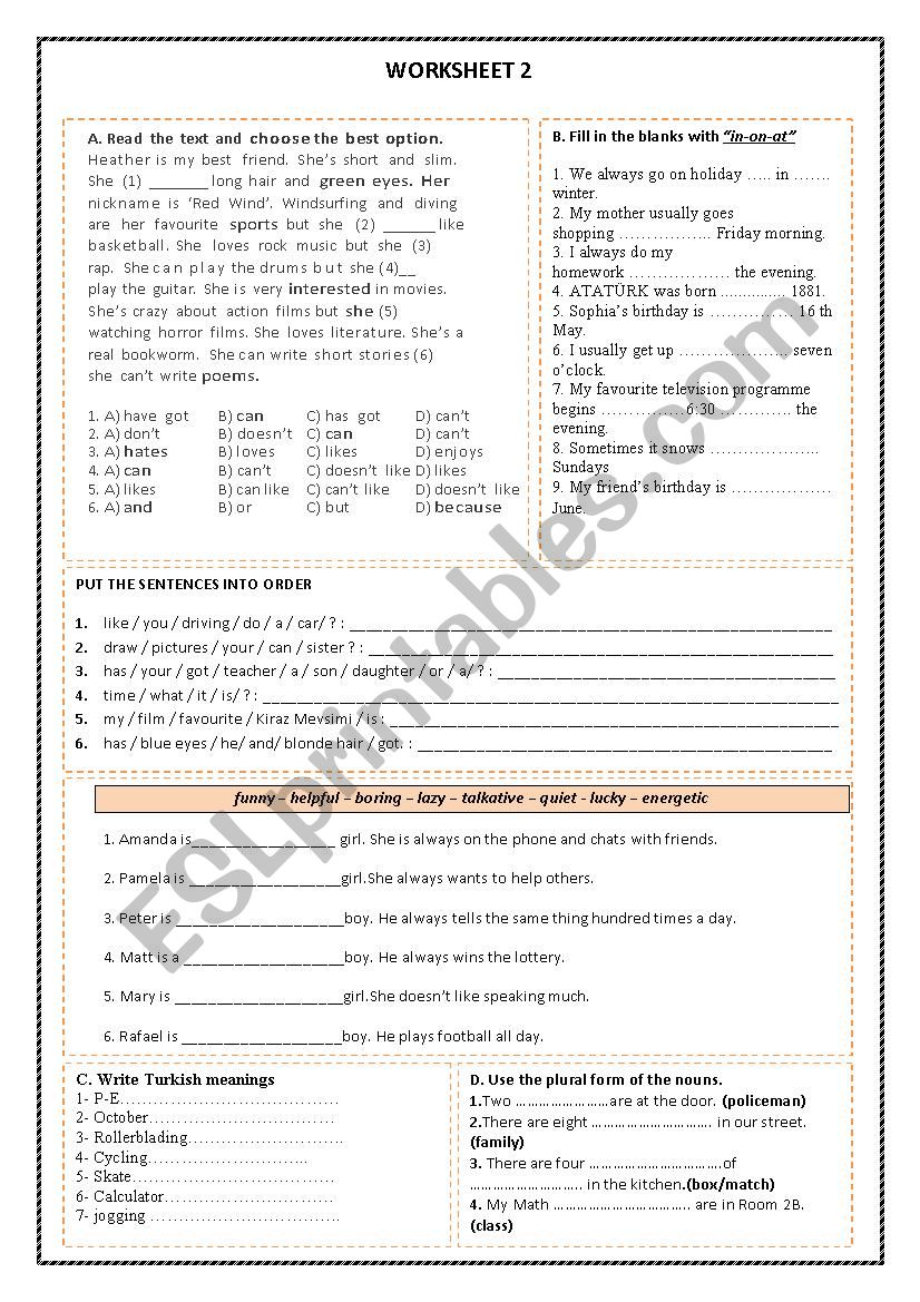 Mixed Worksheet worksheet