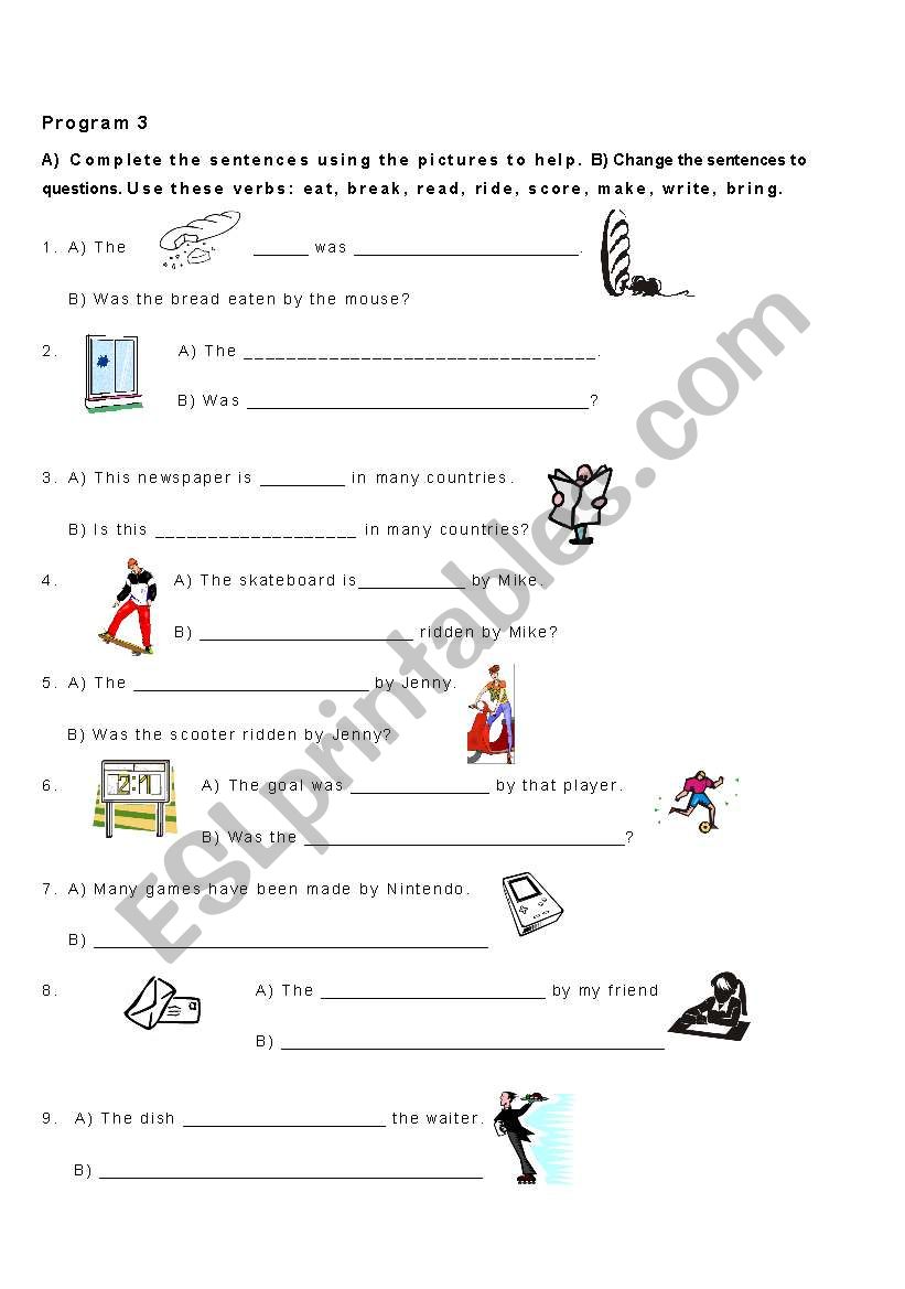 Basic Passive Voice Worksheet worksheet