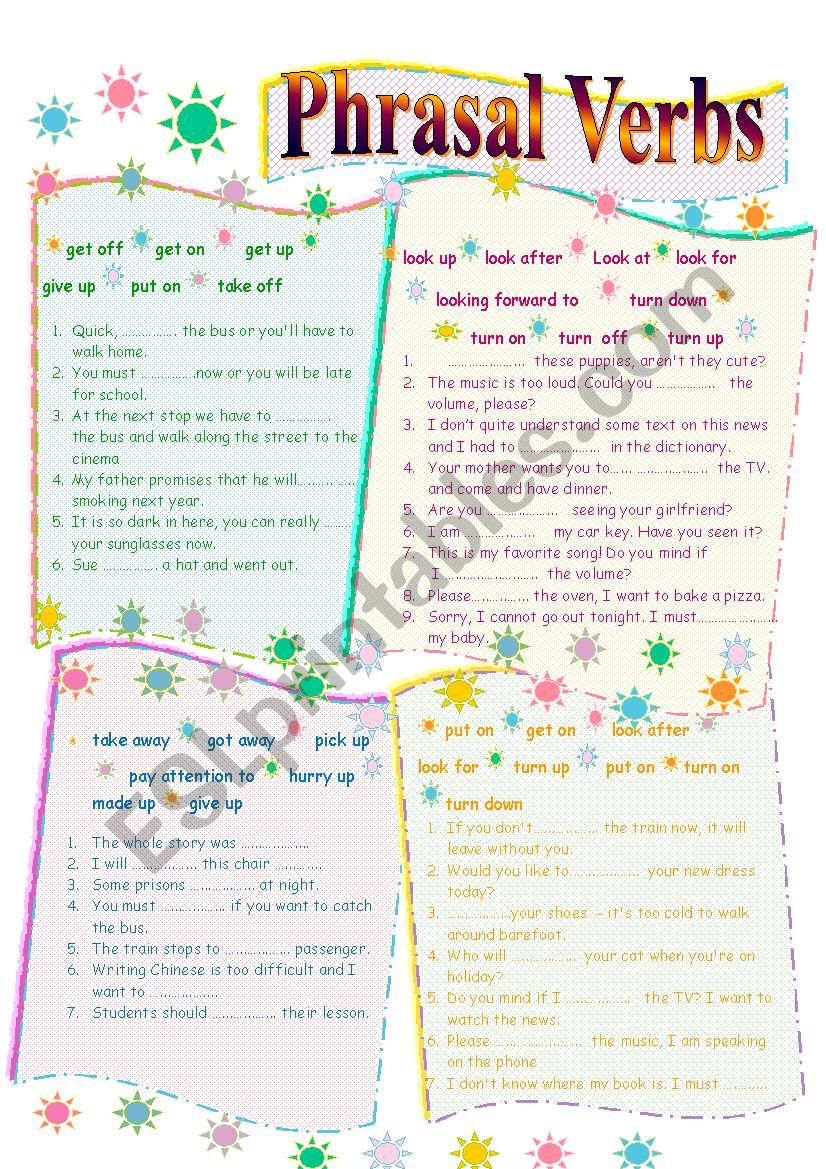 Phrasal Verbs worksheet