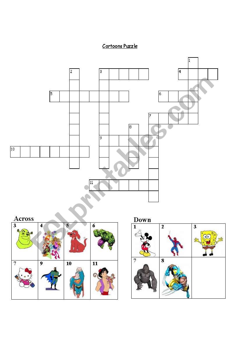 Fav orite Cartoons worksheet