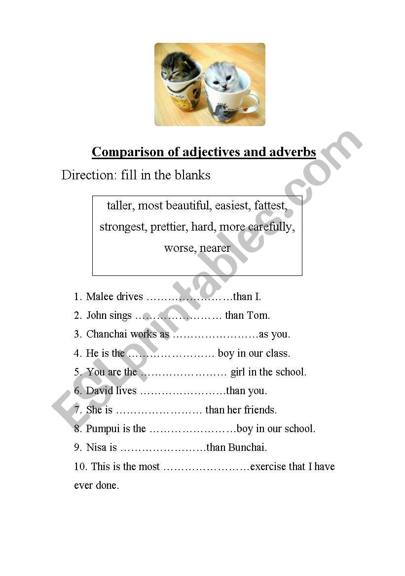 Comparison of  adjectives and adverbs