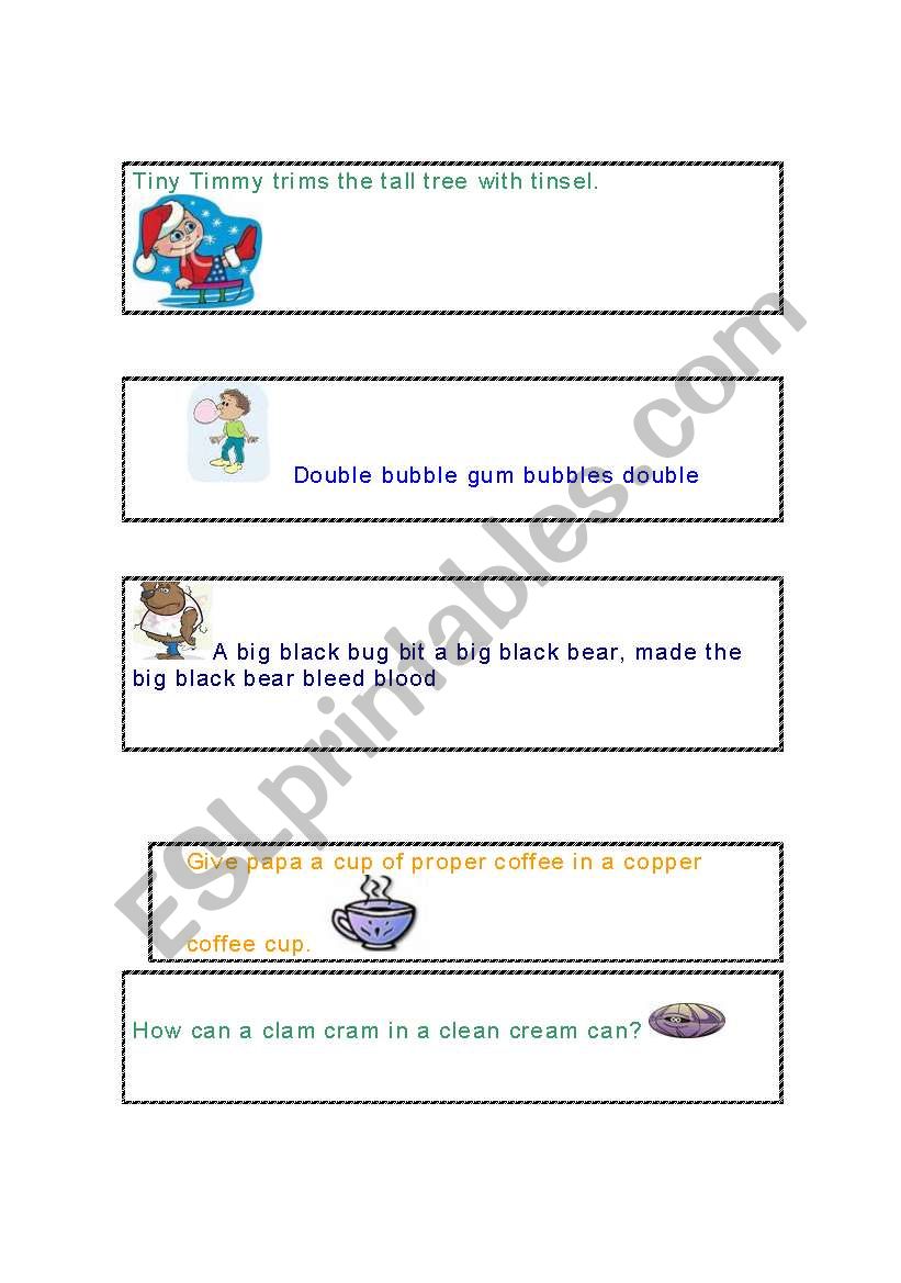 Tongue Twisters worksheet