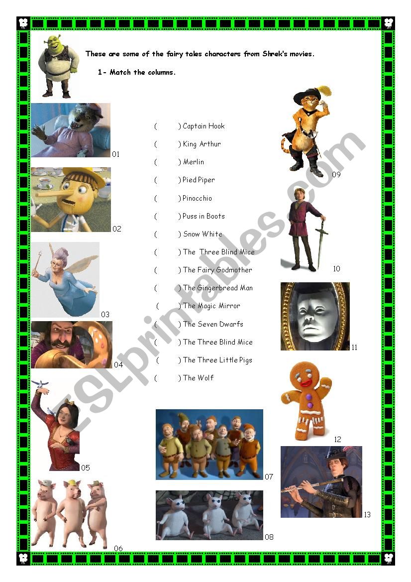 Shrek 1 - Fairy Tales Characters