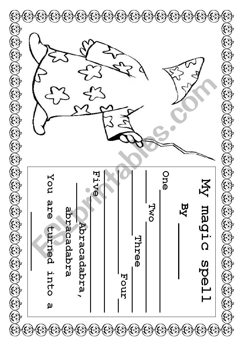 My magic spell (wizard) worksheet