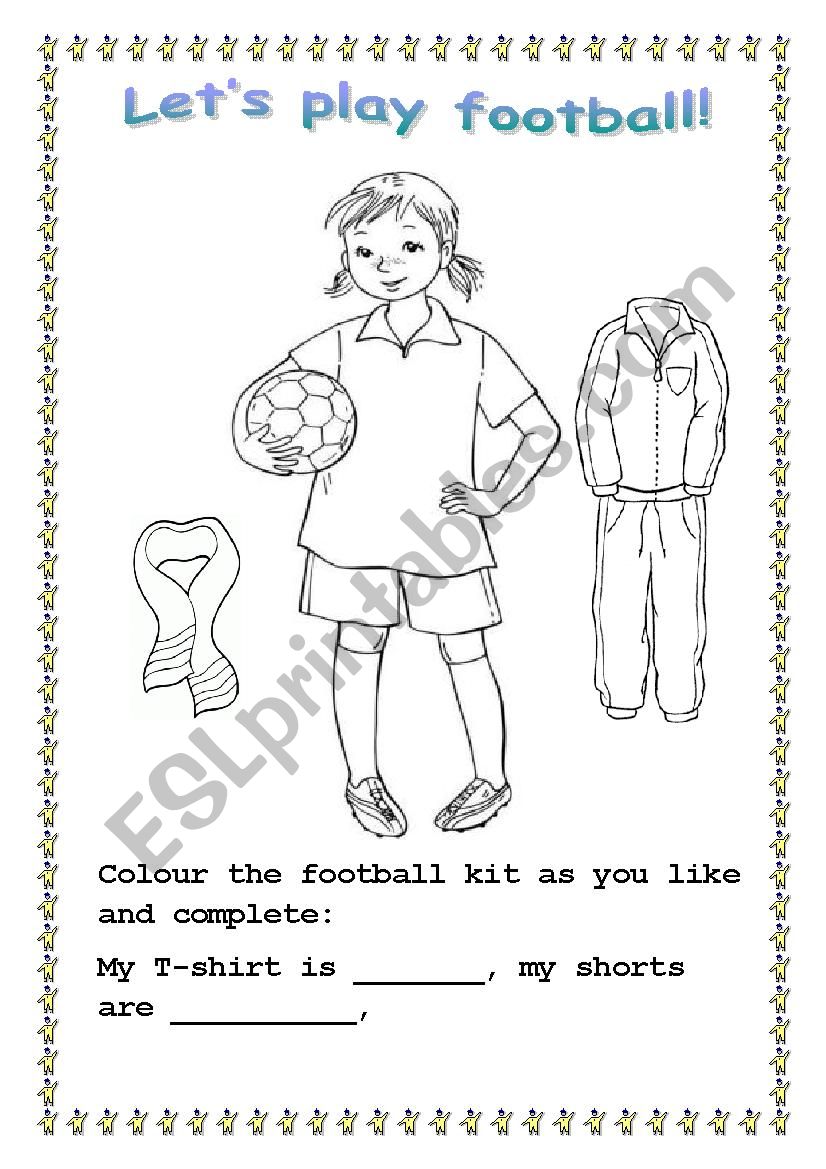 My football kit worksheet