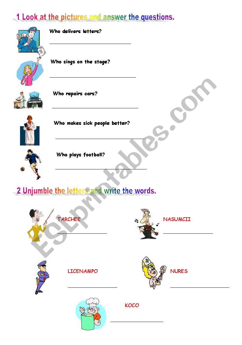 jobs worksheet