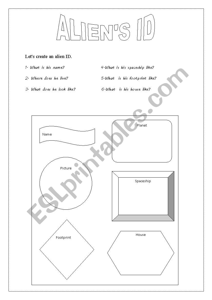 Aliens ID worksheet