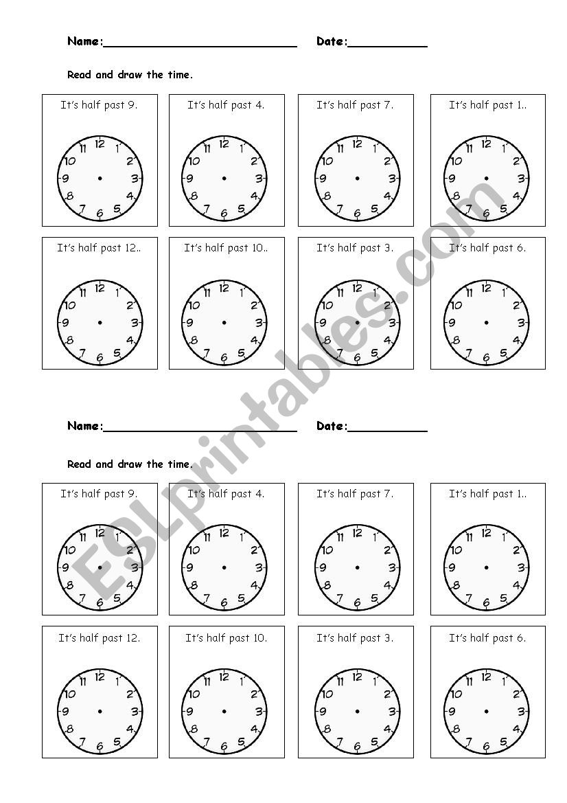 What time is it? worksheet