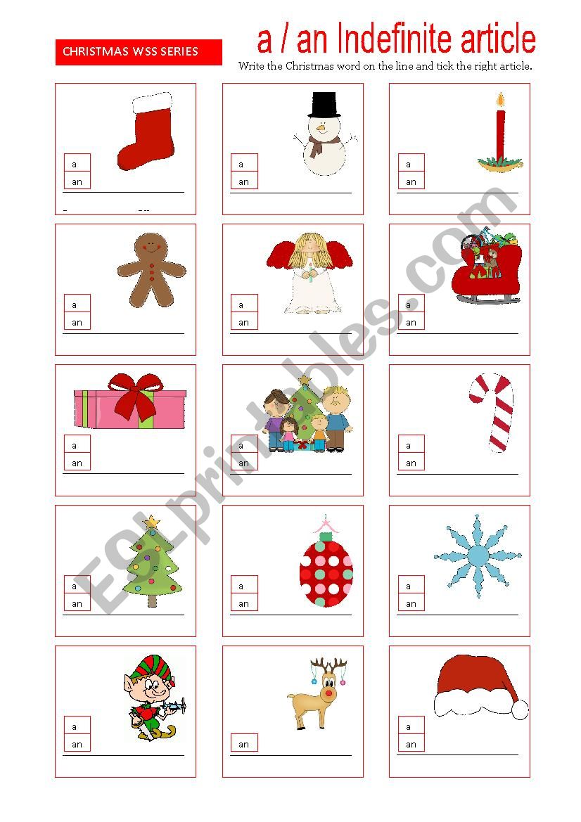 Christmas vocabulary - Articles