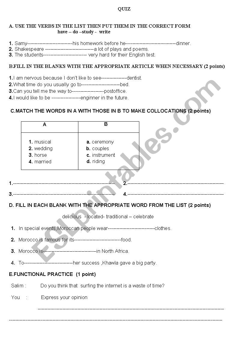 Test worksheet