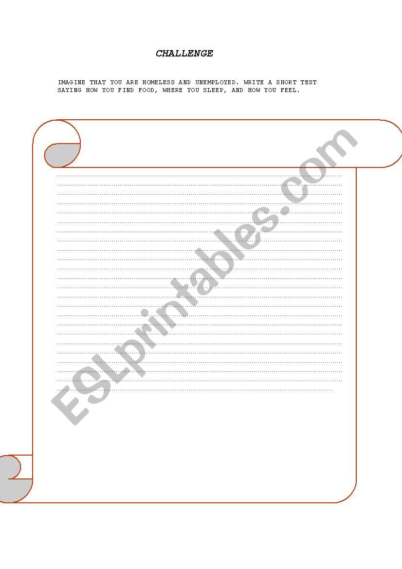 CHALLENGE worksheet