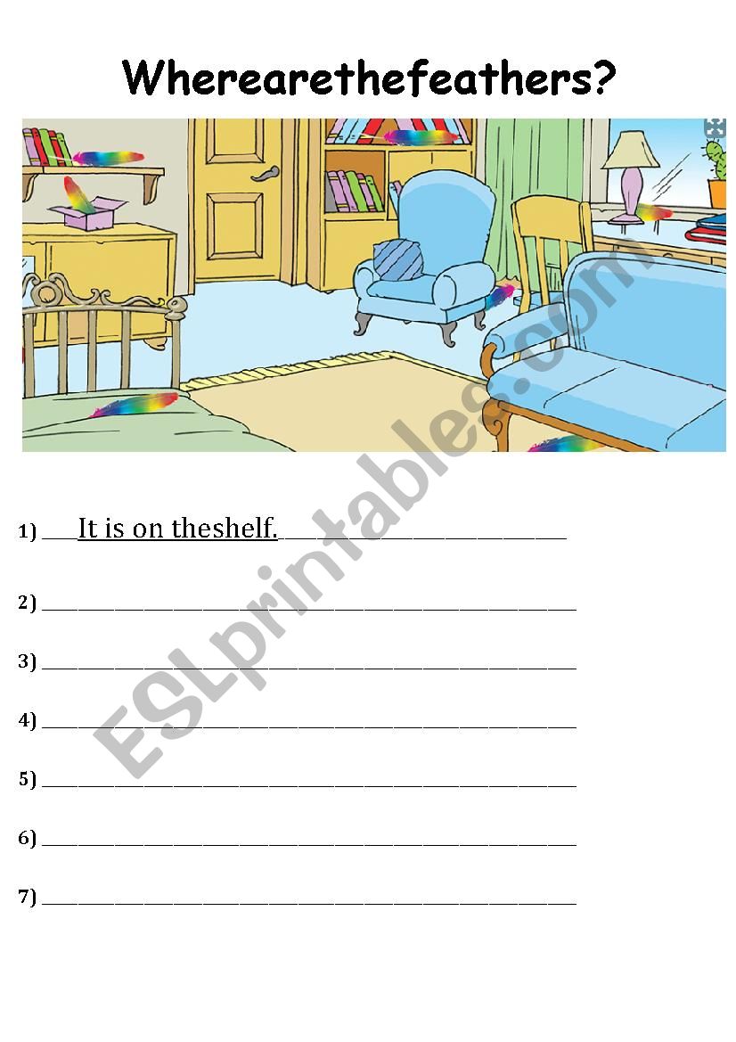 Where are the feathers? worksheet