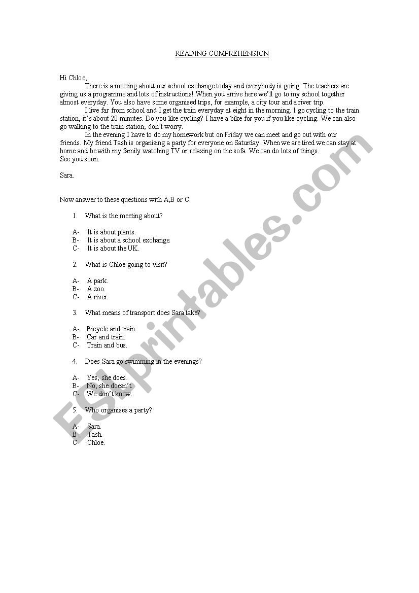 E-MAIL worksheet