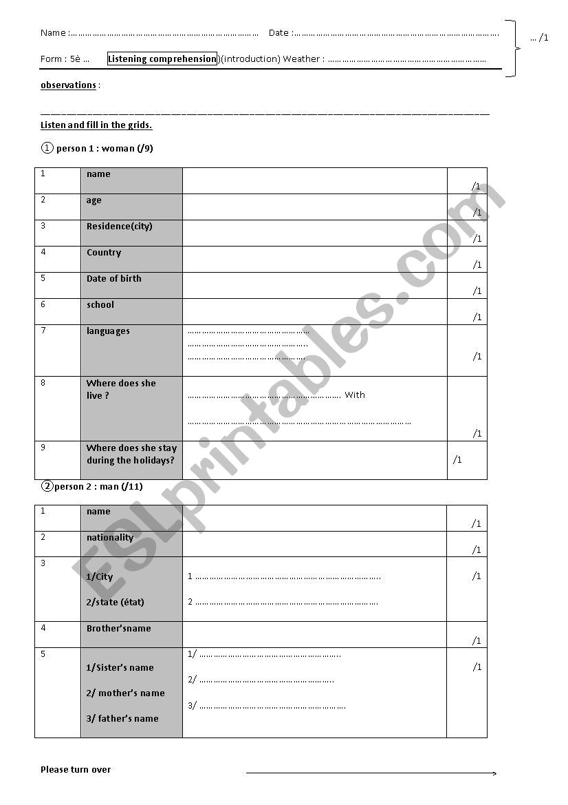 introduction worksheet