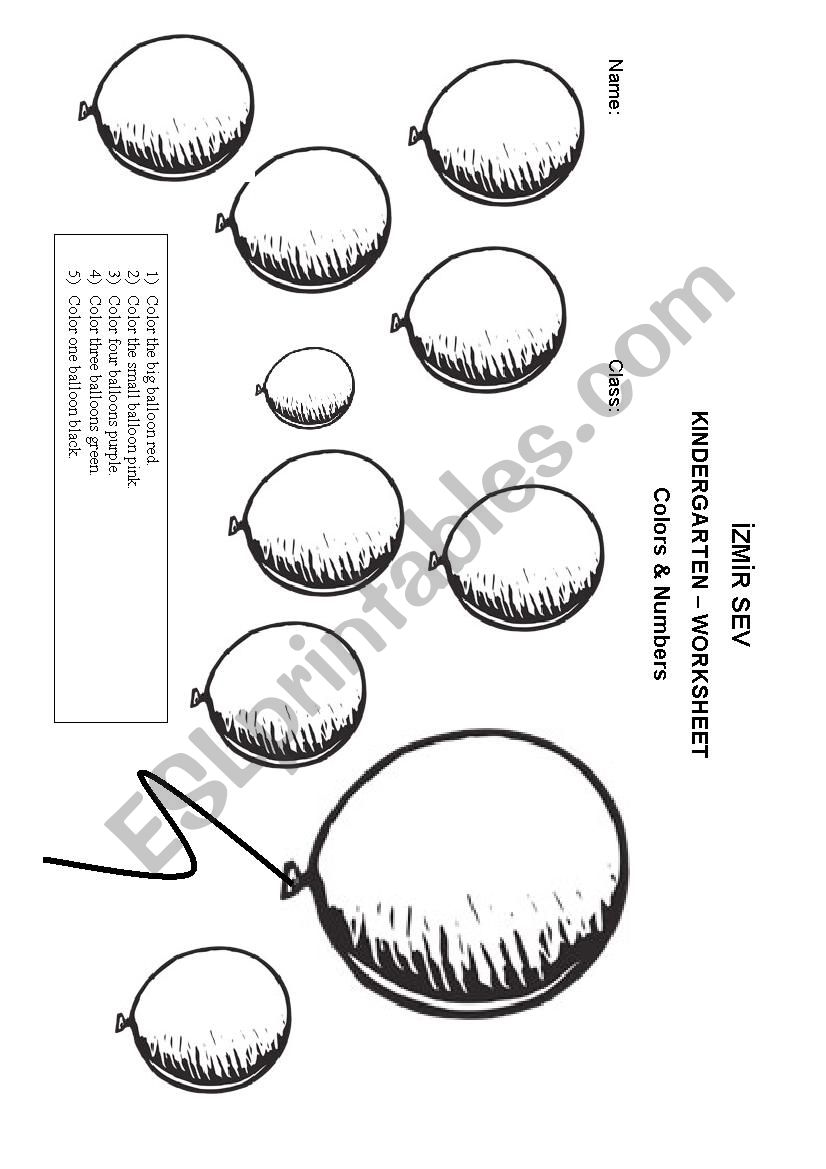 colours and numbers worksheet