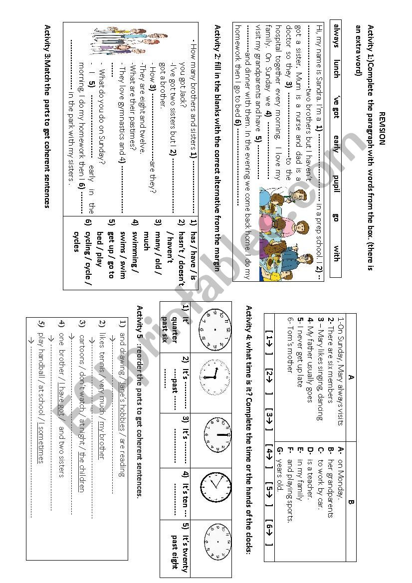 TERM 1 language 7th form  worksheet
