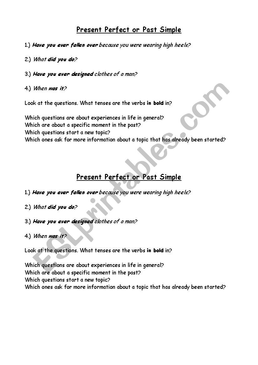 Present Perfect or Past Simple