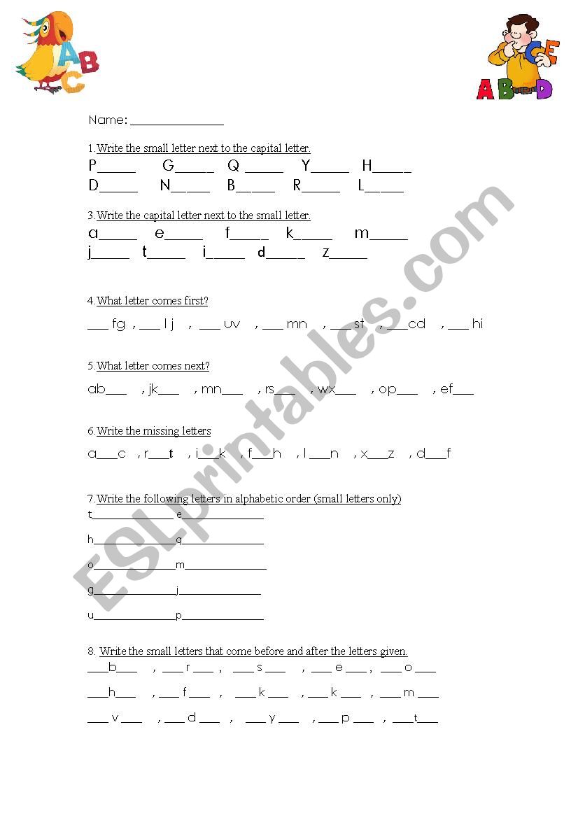 Alphabet worksheet worksheet