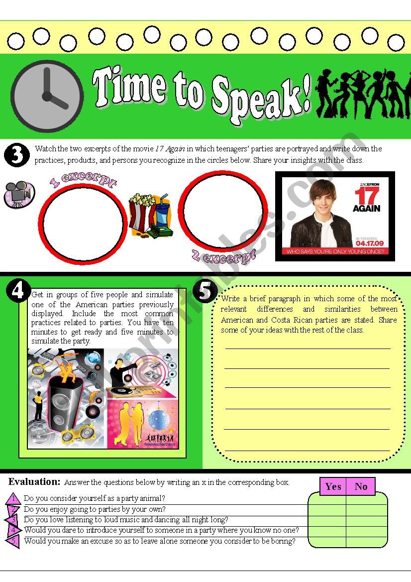 Party Animal 2 worksheet