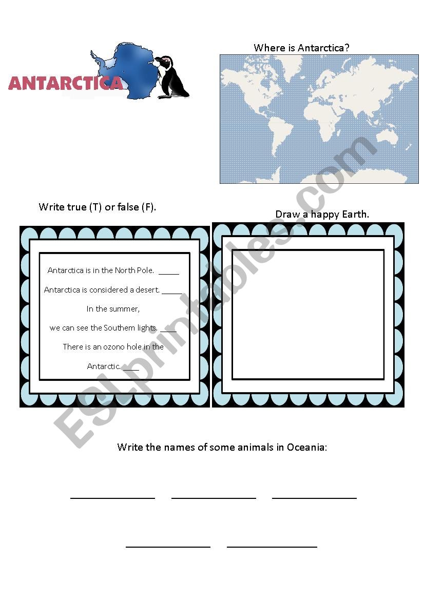 Antarctica worksheet