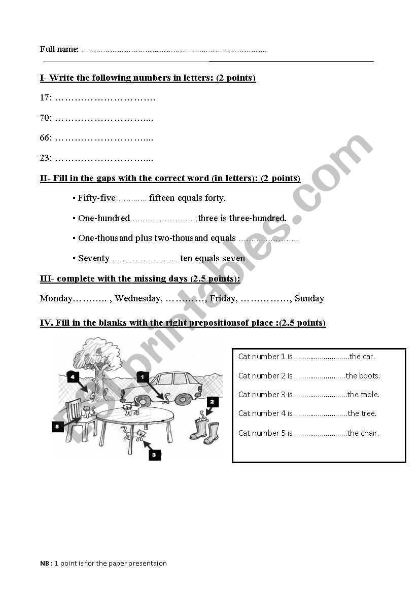 beginner language quiz worksheet