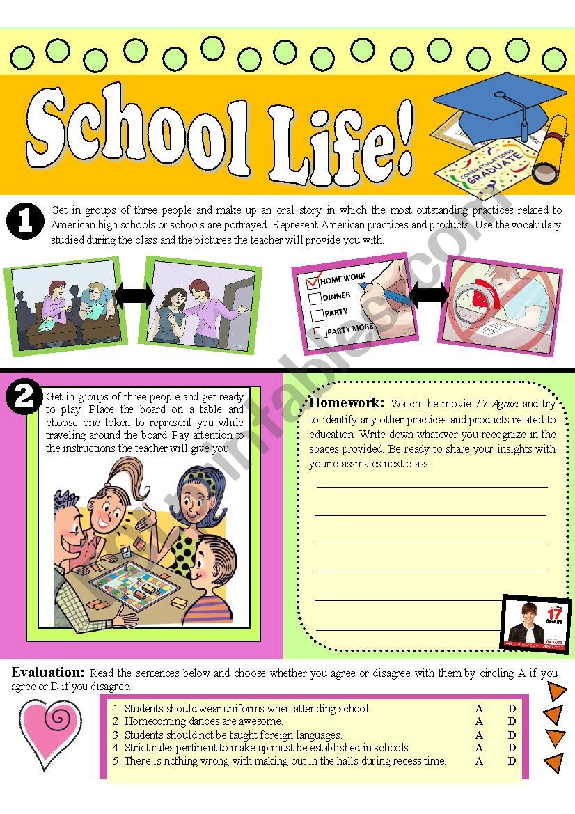 School Life worksheet