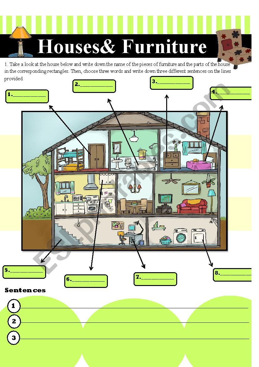 Houses & Furniture worksheet