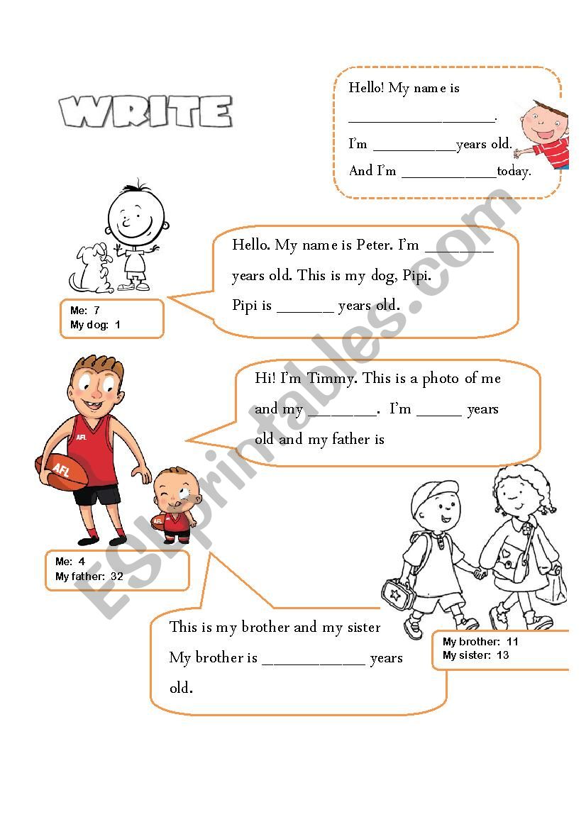 Age_family members worksheet