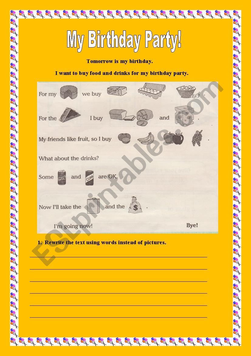 My birthday worksheet